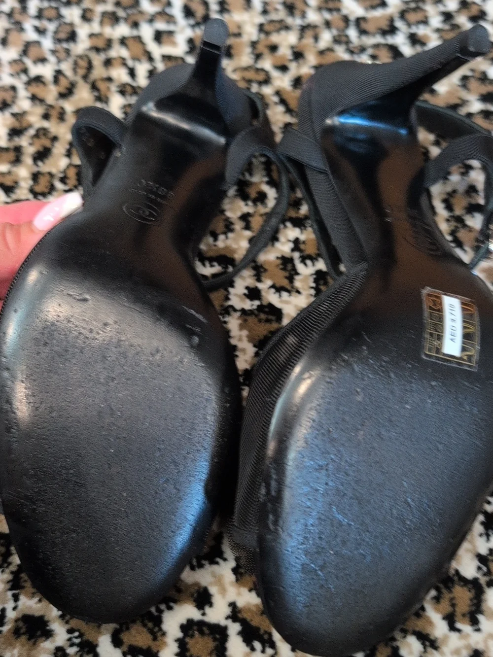 CHANEL Black Camellia T-strap Heels 38.5